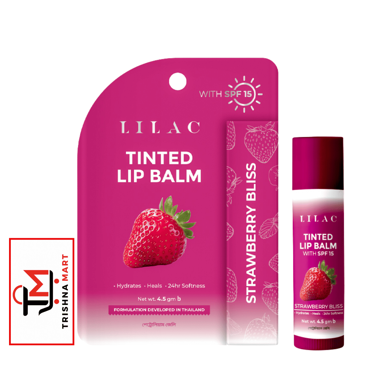 Lilac Tinted Lip Balm With SPF15 Strawberry Bliss – 4.5gm