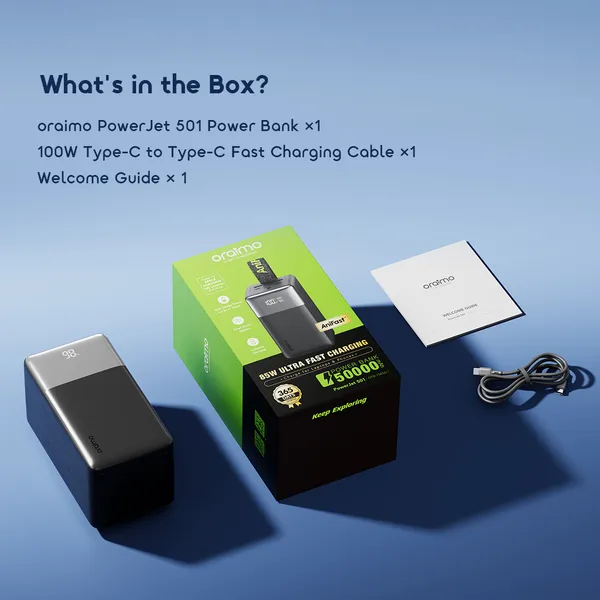 Oraimo PowerJet 501 50000mAh 85W Power Bank – 4-Device Fast Charging | OPB-750SQ